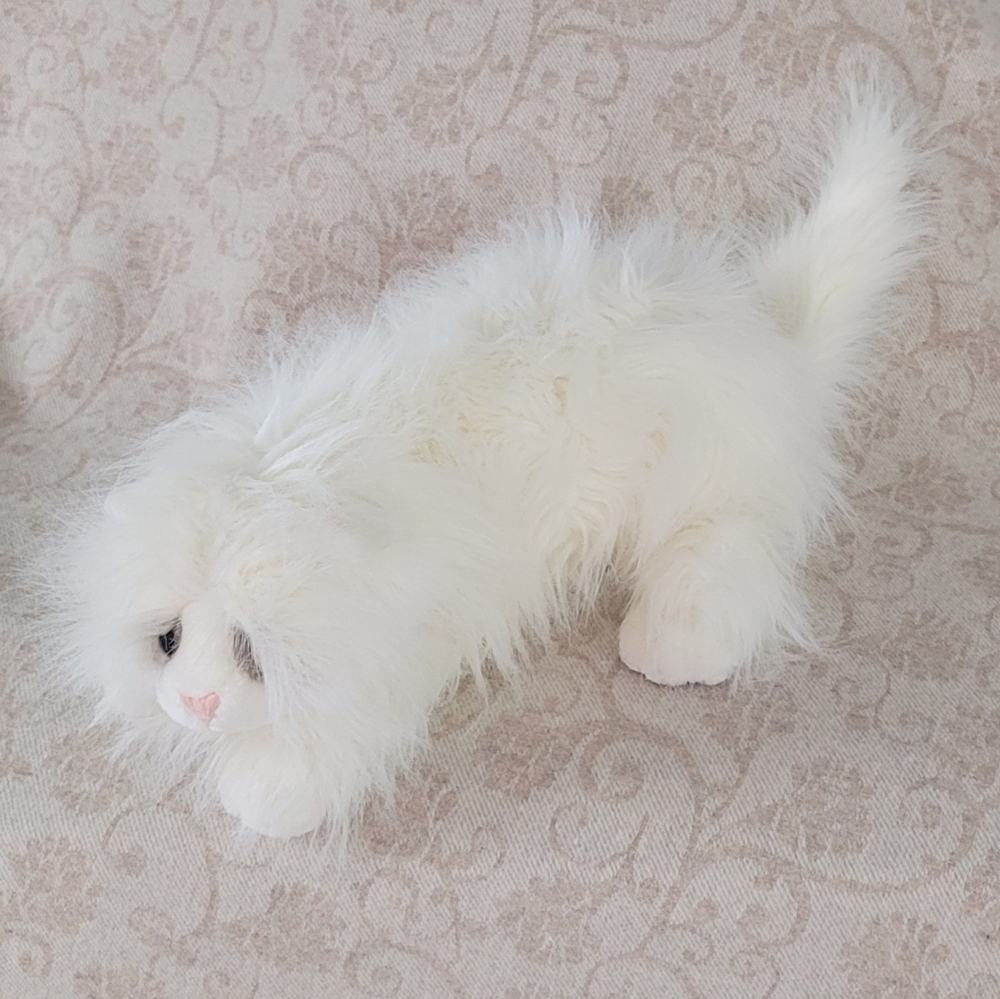 Dakin Lou Rankin FRIENDS White Plush Cat Toy, Long Haired - Picture 6 of 10